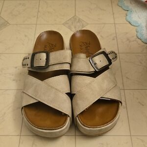 Blowfish Taupe Sandals with Metal Buckle